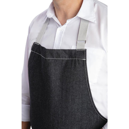 Black Denim Halter Apron with Adjustable Neck and Double Pockets | Southside | 100x70 cm 10