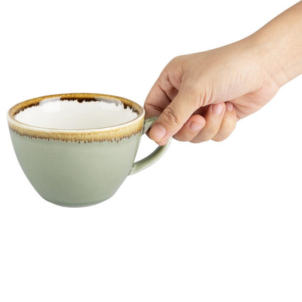 Cappuccino Cups 34cl Mos Green | Olympia Kiln Collection | Set of 6 4