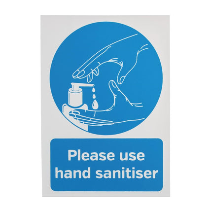 Vinyl Sticker A5 'Handreiniger gebruiken AUB' 5