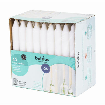 White Dinner Candles 20cm | Bolsius