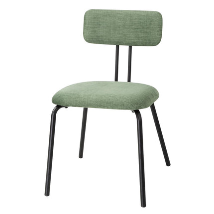 Stackable Dining Chairs Dark Walnut & Green Upholstery | Bolero Fairfield | Set of 2