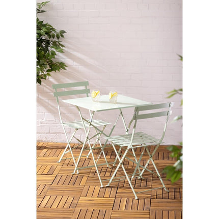 Square Steel Folding Table Light Green 600mm | Bolero 8