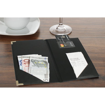 Classic Black Leather Bill Presenter | Securit 7