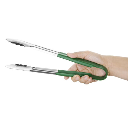 Color-Coded Green Stainless Steel Serving Tong 30cm | Hygiplas 2