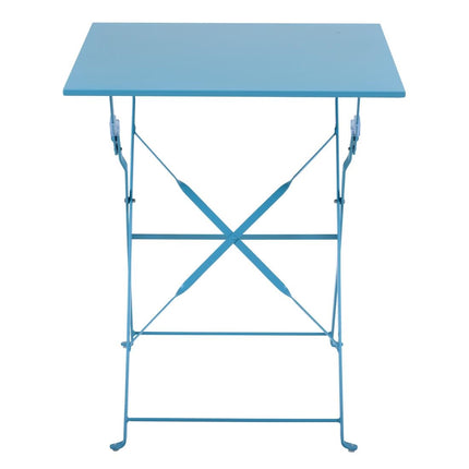 Square Steel Folding Terrace Table 60cm Turquoise | Bolero 3