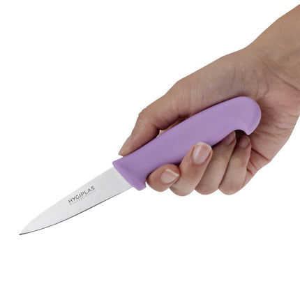Paring Knife 9cm with Stainless Steel Blade | Hygiplas | Purple Handle 5