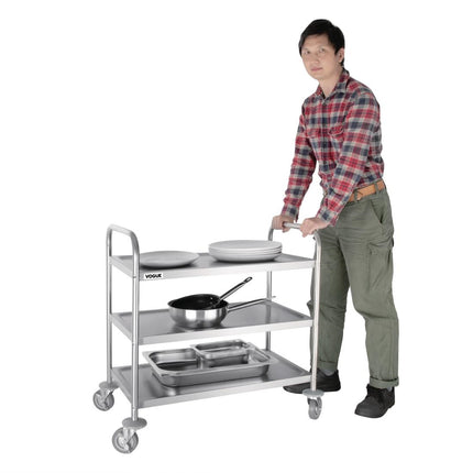 Stainless Steel 3-Tier Serving Trolley Medium | Vogue 3