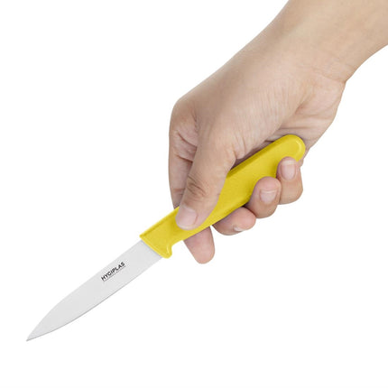 Paring Knife with Yellow Handle | Hygiplas | 8.3cm Blade 2