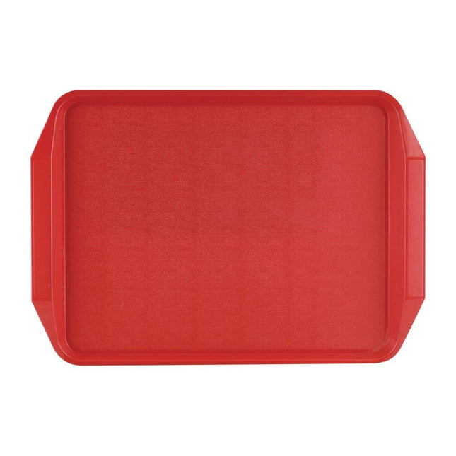 ABS Plastic Serving Tray with Handles | Roltex | 43.5x30.5 cm | Red