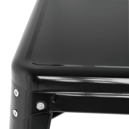Square Galvanized Steel Bistro Table 668 mm | Bolero | Black 3