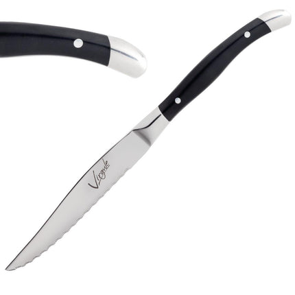 Virgule Serrated Steak Knives with Curved Handle | Amefa | Set of 12