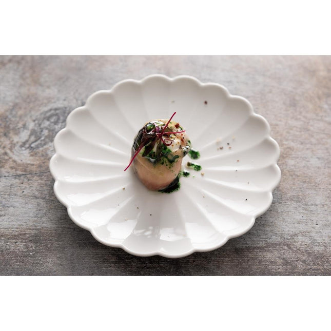 White Scalloped Plates 175mm | Olympia Bloom | Set of 6 2