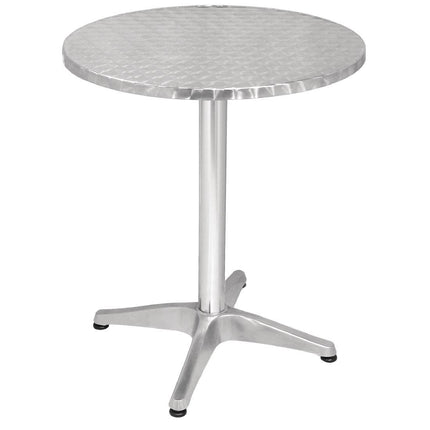 Round Stainless Steel Bistro Table 60cm Grey | Bolero