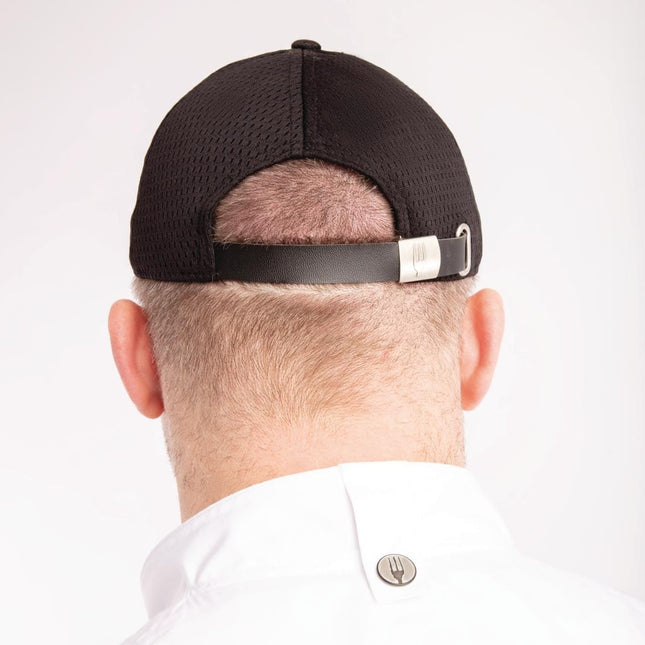 Cool Vent Baseball Cap with Contrasting Edge | Chef Works | Black and Gray 2