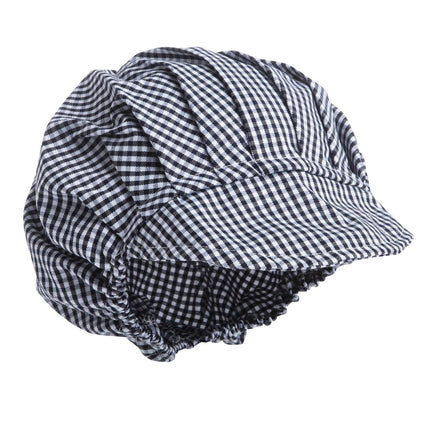 Poly-Cotton Chef Hat with Visor Blue-White Checkered | Whites 3