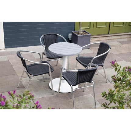 Round Light Grey Aluminium Tabletop 580mm | Bolero 8