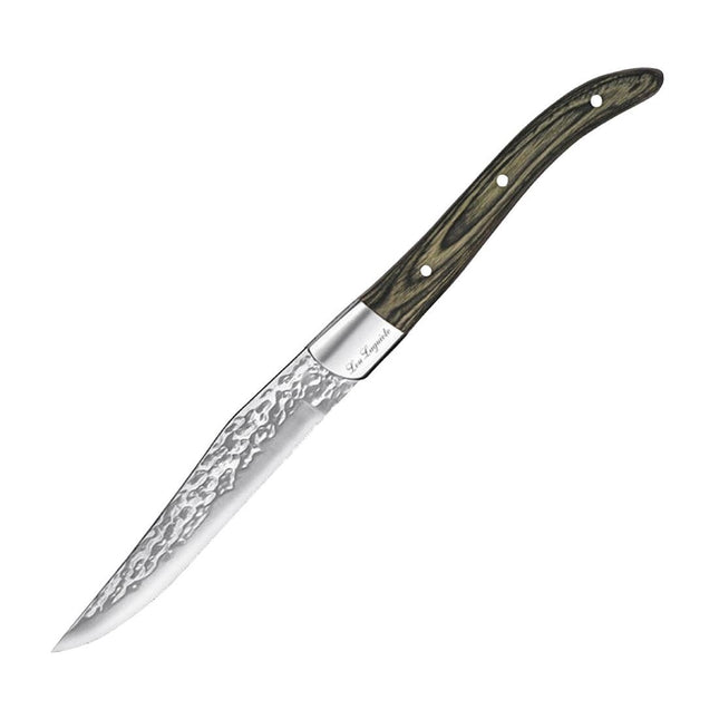Lou Laguiole Steak Knife with Hammered Blade | Amefa | Pakkah Wood Handle