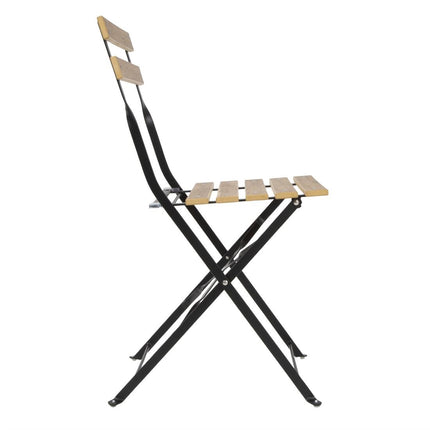 Folding Pavement Style Chairs with Wood Effect | Bolero Perth Series | Set of 2 3