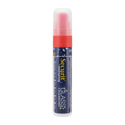 Securit Waterproof Chalk Marker for Glass and Chalkboards | Red, 7-15mm Tip