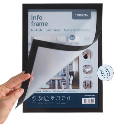 Self-Adhesive Info Frame Set 2 Pieces A5 Black | Europel 6
