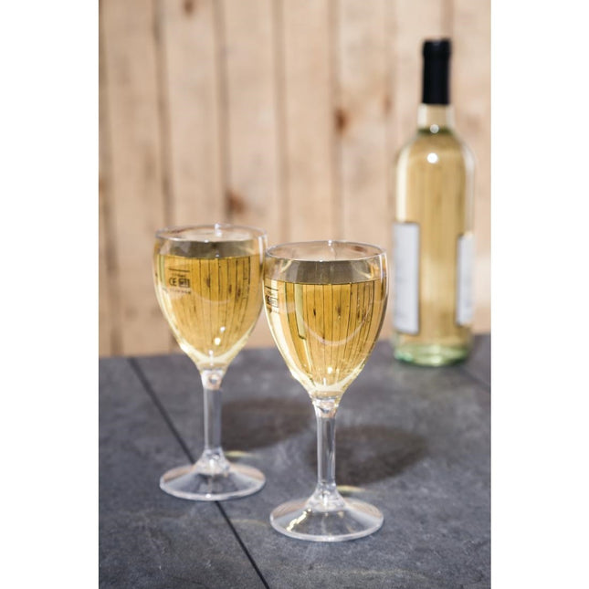 Polycarbonate Wine Glasses 255ml with CE Mark at 175ml | Bbp | 12 Pieces 2