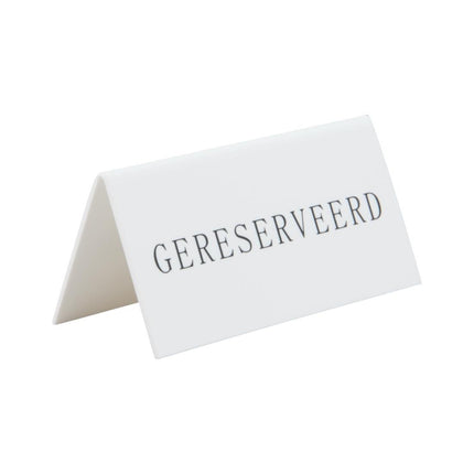 Reserved Table Stand White Acrylic Black Text Dutch | Securit | Pack of 5 2
