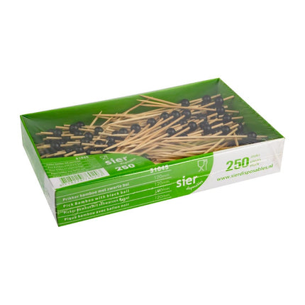 Bamboo Pick with Black Ball 120 mm | Sier Disposables 2