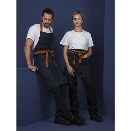 Blue Denim Halter Apron with Adjustable Neck and Double Pockets | Southside 7