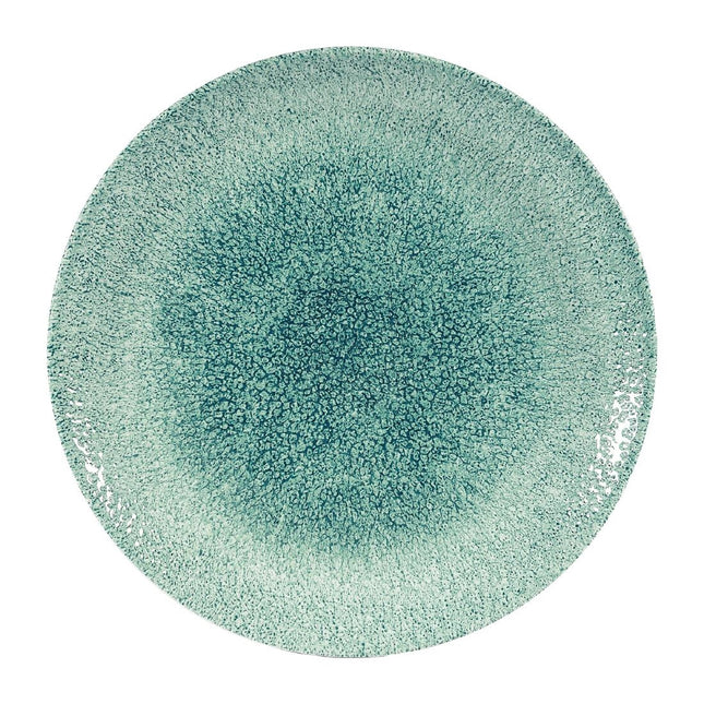Coupe Plate Jade Green Raku Evolve | Churchill Studio Prints | 26cm