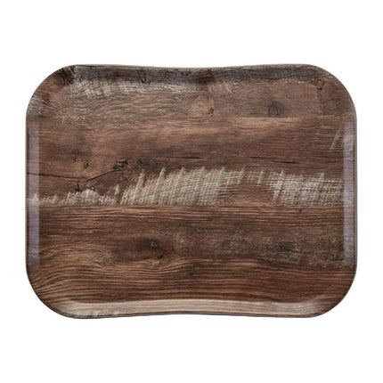 Versa Tray Dark Oak Woodgrain 360 x 460mm | Cambro | Durable Heat-Resistant Serving Tray