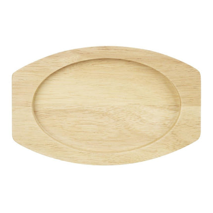 Hevea Wood Oval Plate Base 230x135mm for Cast Iron | Olympia 3