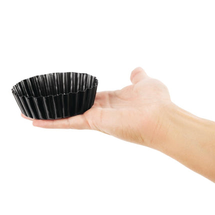 Deep Fluted Non-Stick Quiche Pan 10cm with Removable Base | Vogue 2