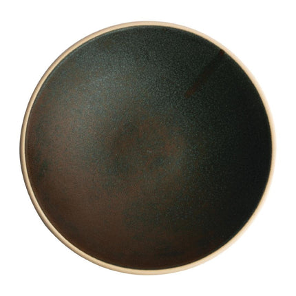 Shallow Tapered Dark Green Canvas Bowls 20cm | Olympia