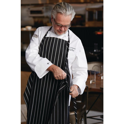 Premium Woven Black and White Striped Apron | Chef Works | 99x94 cm 6