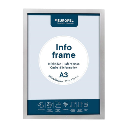 Self-Adhesive Info Frame Set 2 Pieces A3 Silver | Europel