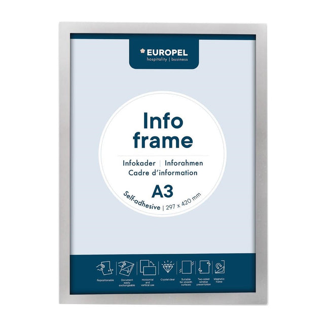 Self-Adhesive Info Frame Set 2 Pieces A3 Silver | Europel