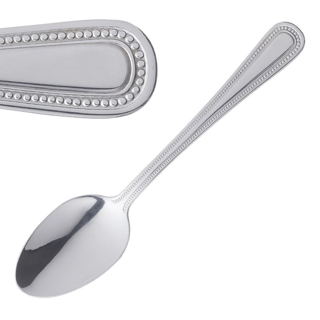 Dessert Spoon with Bead Edge | Olympia Bead | 12 Pieces | High Gloss 18/0 Stainless Steel