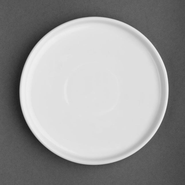 White Porcelain Flat Round Plate | Olympia | 150mm