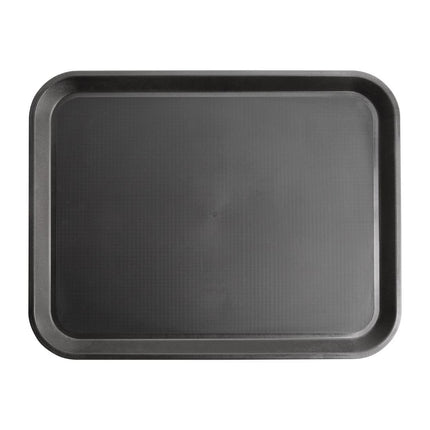 Black Non-Slip Polypropylene Serving Tray 45.8x35.6cm | Olympia Kristallon 2