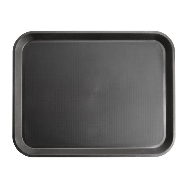 Black Non-Slip Polypropylene Serving Tray 45.8x35.6cm | Olympia Kristallon 2