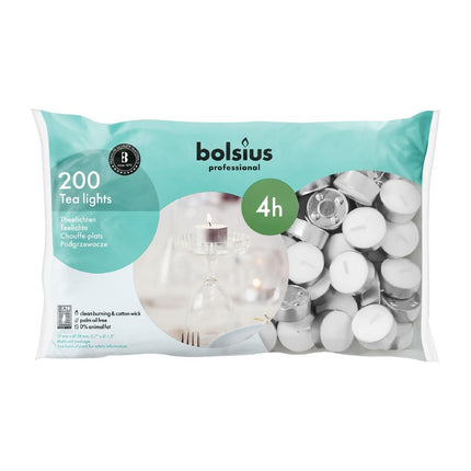 Tea Light Candles 4 Hour Burn Time | Bolsius | 200 Pieces 3