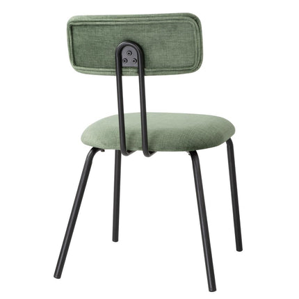 Stackable Dining Chairs Dark Walnut & Green Upholstery | Bolero Fairfield | Set of 2 3
