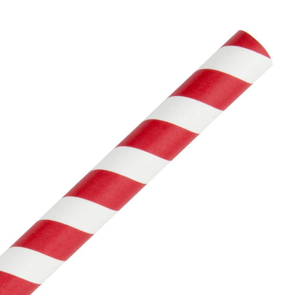 Compostable Red/White Striped Paper Smoothie Straws 21cm | Fiesta 3