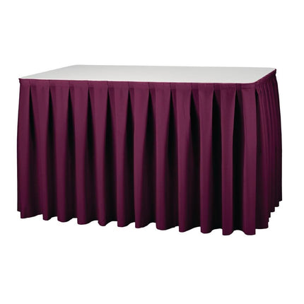 Boxpleat Table Skirt Bordeaux 73x410cm 100% Polyester