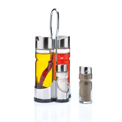 Oil and Vinegar Set with Stainless Steel Holder | Comas 2-Piece 5