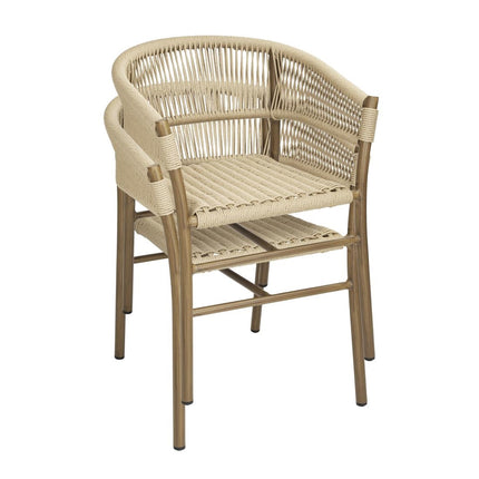 Natural Rope Twist Rattan Chairs | Bolero Florence Series | Set of 2 4