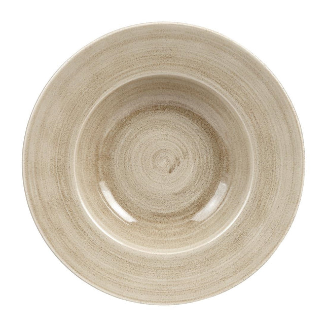 Large Wide Rim Bowl Antique Taupe Stonecast Patina | Churchill | 27.9cm 2