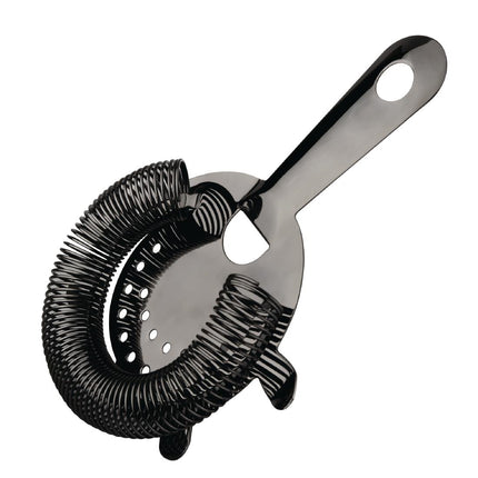 Hawthorne Cocktail Strainer 4-Tooth Black | Olympia | Stainless Steel