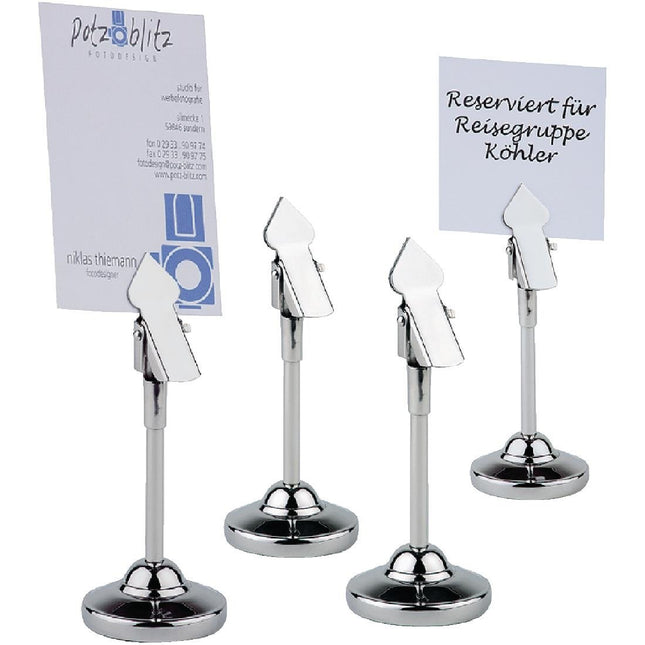 Stainless Steel Table Number Holder Set with Clips and Cards | APS