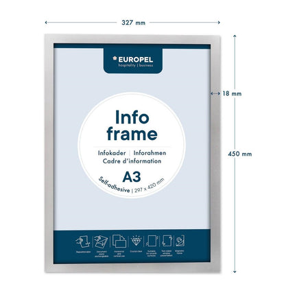 Self-Adhesive Info Frame Set 2 Pieces A3 Silver | Europel 4
